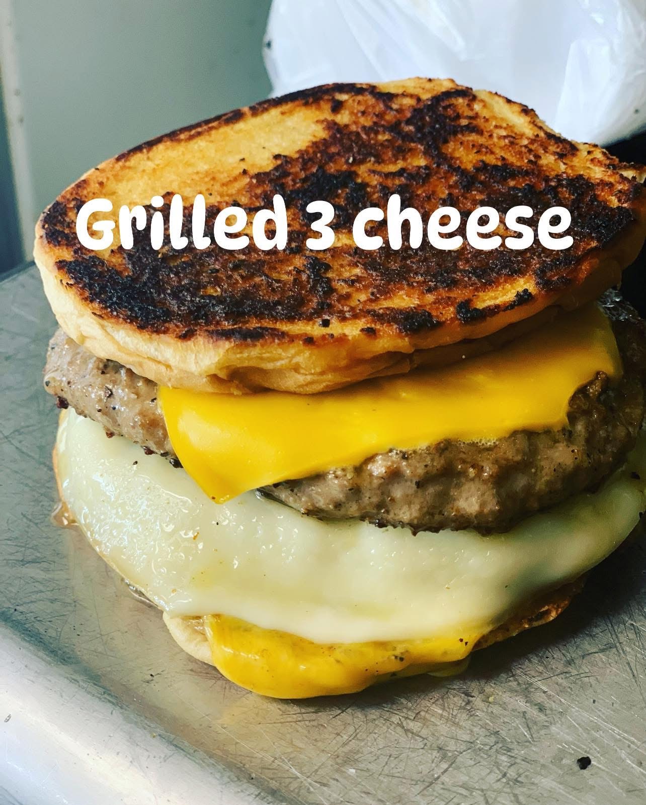 A grilled cheese burger from Earnie’s Food Truck
